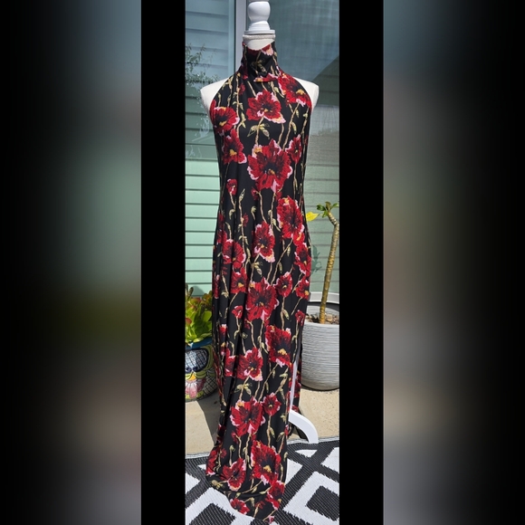 Norma Kamali Dresses & Skirts - Norma Kamali Black Floral Dress